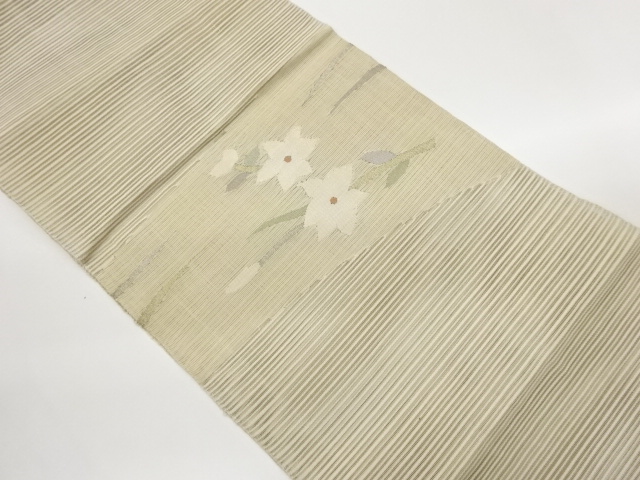JAPANESE NAGOYA OBI FOR SUMMER / WOVEN FLOWER